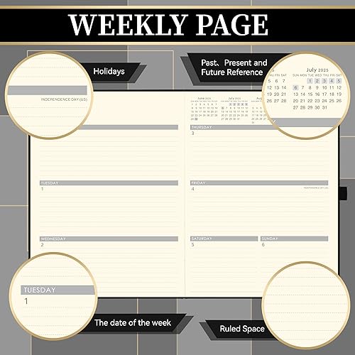 Miniatura 4 de Agenda 2024  Agenda 2024, planificador de cuero semanal mensual, enero 2024  diciembre 2024, 8.5 x 11 pulgadas, bolsillo interior + cierre elástico