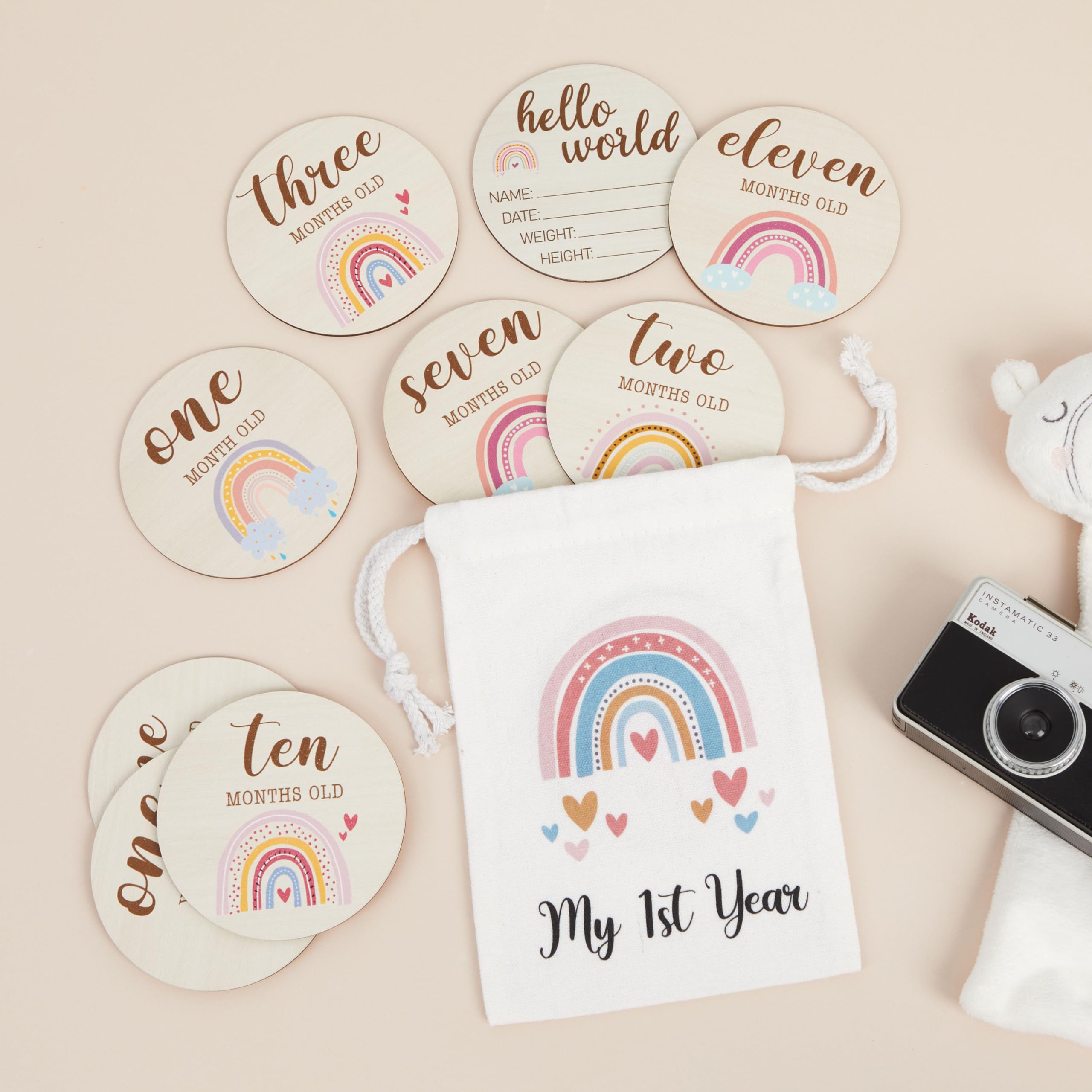Baby Milestone Cards, Monthly Milestone Baby Discs Parents Personalised Gifts - Image 4