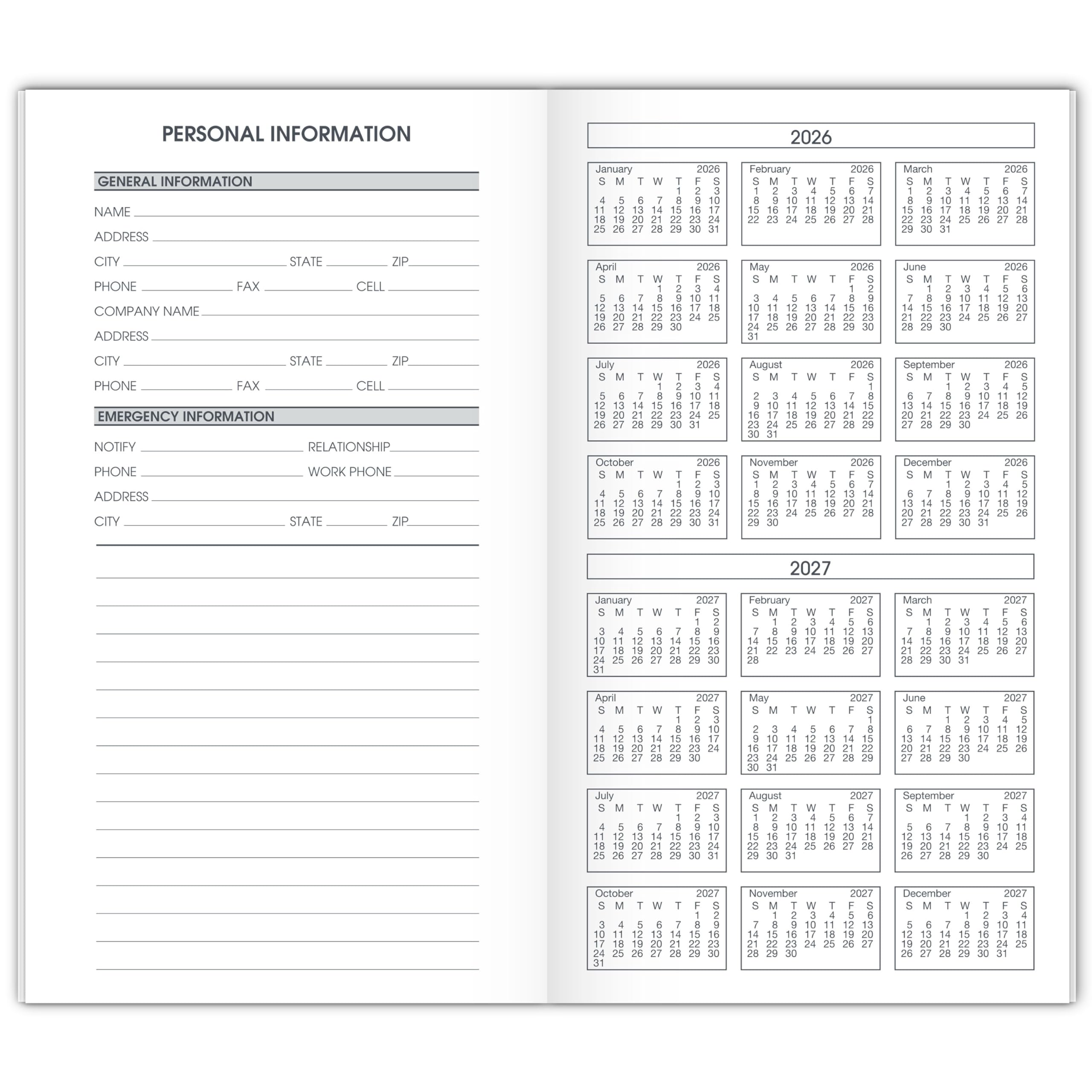 AT-A-GLANCE Monatsplaner 2026 Nachfüllpackung für 70-064, 8,9 x 15,2 cm, Taschenformat (709061026)