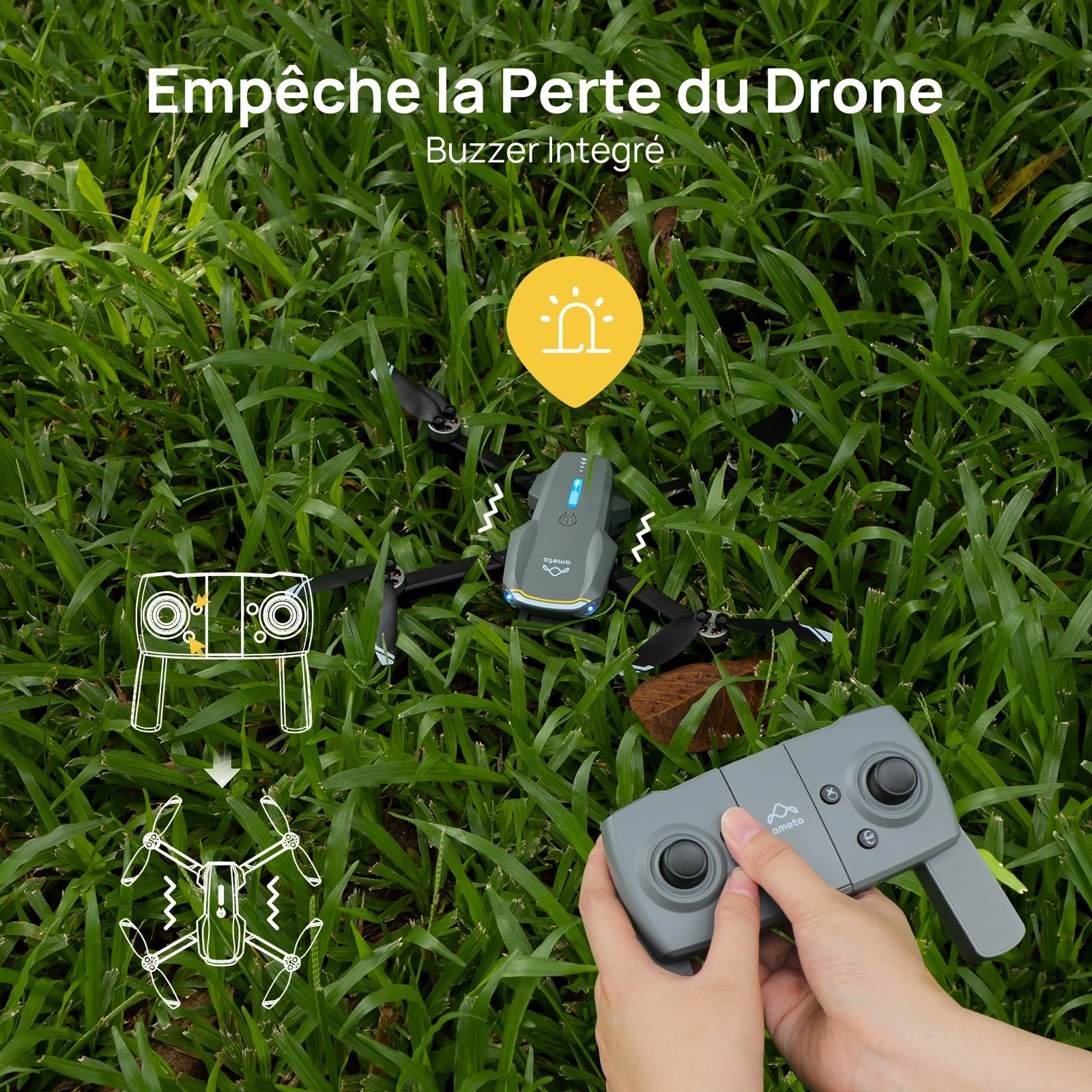Ameta Drone avec Camera 4K UHD pour Adulte, S20 Lite Moteur Sans Balais FPV Mini Drone pour Debutant et Enfant avec Vol de 36min, Maintien D'altitude, Jouet Cadeau pour Hommes et Garcon, Moins de 250g