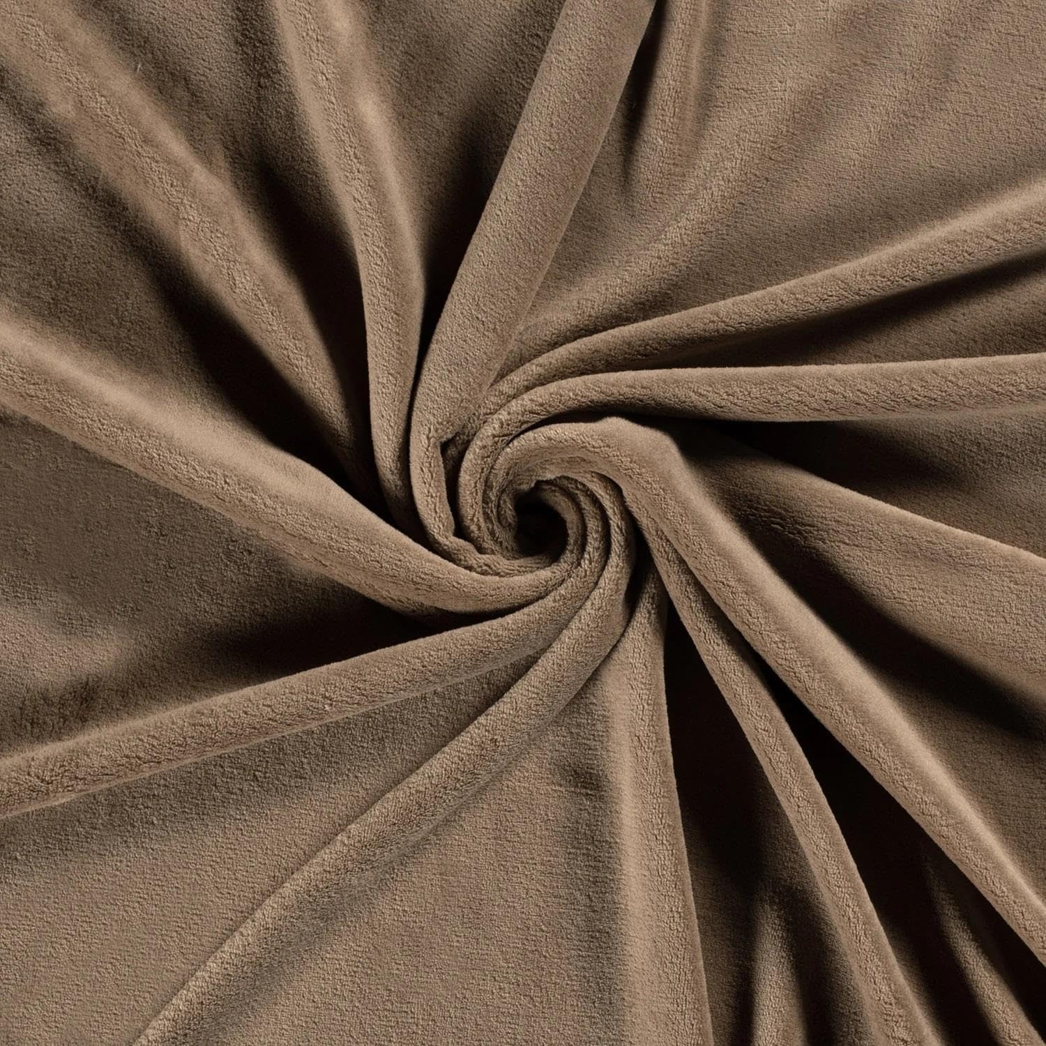 Double Sided Coral Cuddle Fleece Fabric Material Camel 1MTR