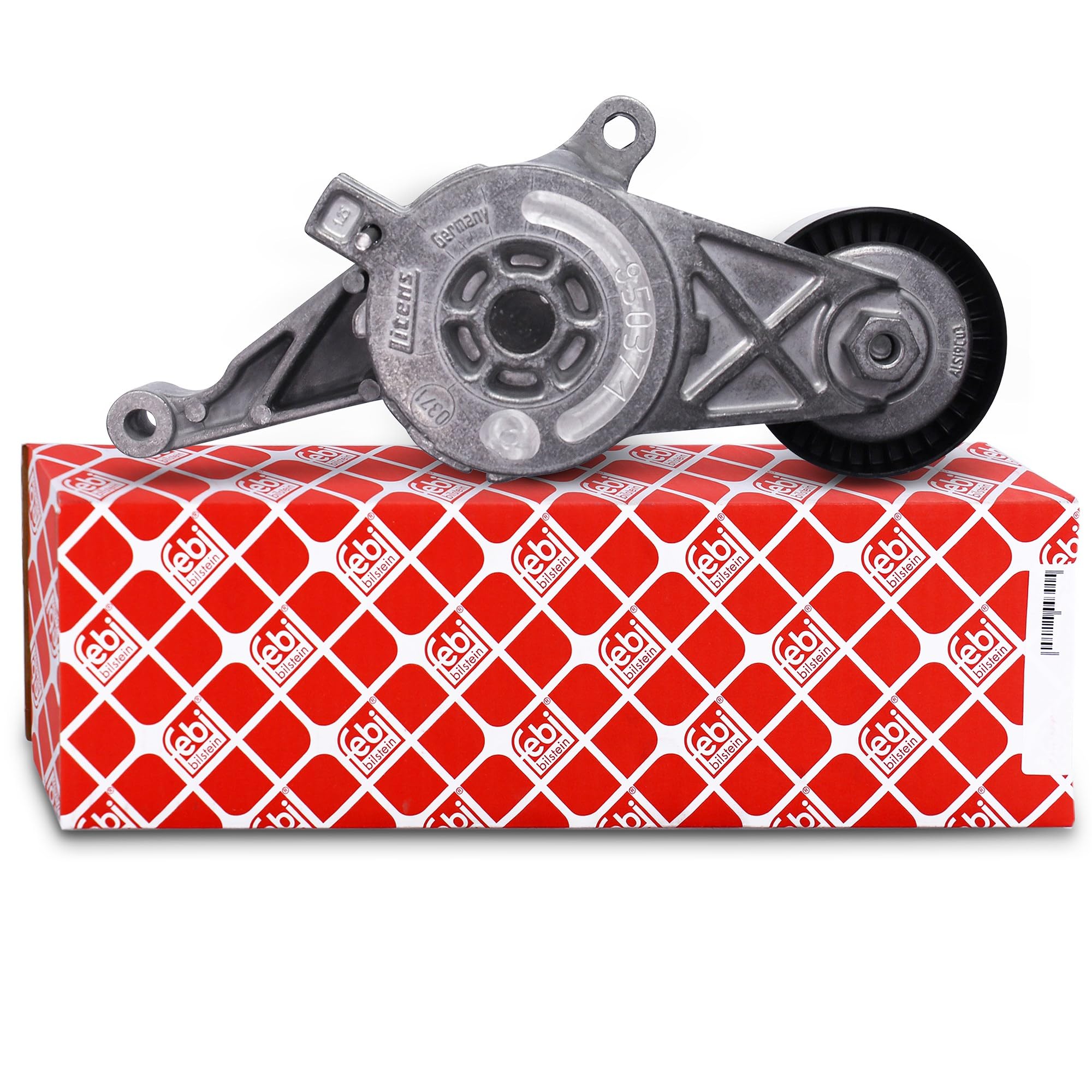 FEBI BILSTEIN 28025 Riemenspanner – automatischer Keilrippenriemen Riemenspanner, Aluminium, Ø70 mm, ca. 0,906 kg