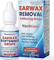 WaxBgone Ear Wax Removal Drops - Gentle Foaming Softens Hard Wax in 15 Min, Safe for Adults & Kids - 0.5oz Ear Drops