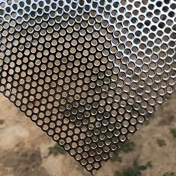 Perforated Metal Sheets-Expanded & Perforated Sheets-Perforated Stainless Steel Sheet-20GA 0.12" Hole About 3mm 19.6" X9.8"-Metal Mesh Sheet for Ventilation and Fume Filtration
