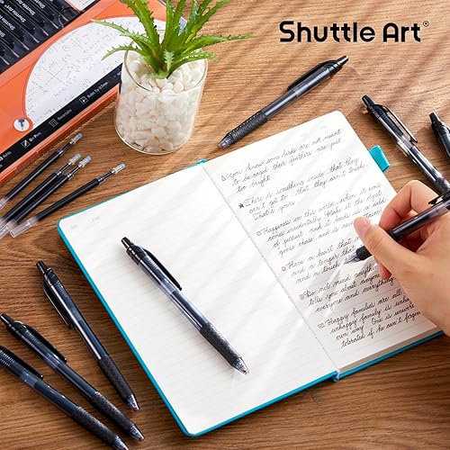 Miniatura 5 de Shuttle Art Bolígrafos de gel negros, paquete de 36 (18 bolígrafos de gel con 18 recargas), bolígrafos retráctiles de tinta de gel de punta media,