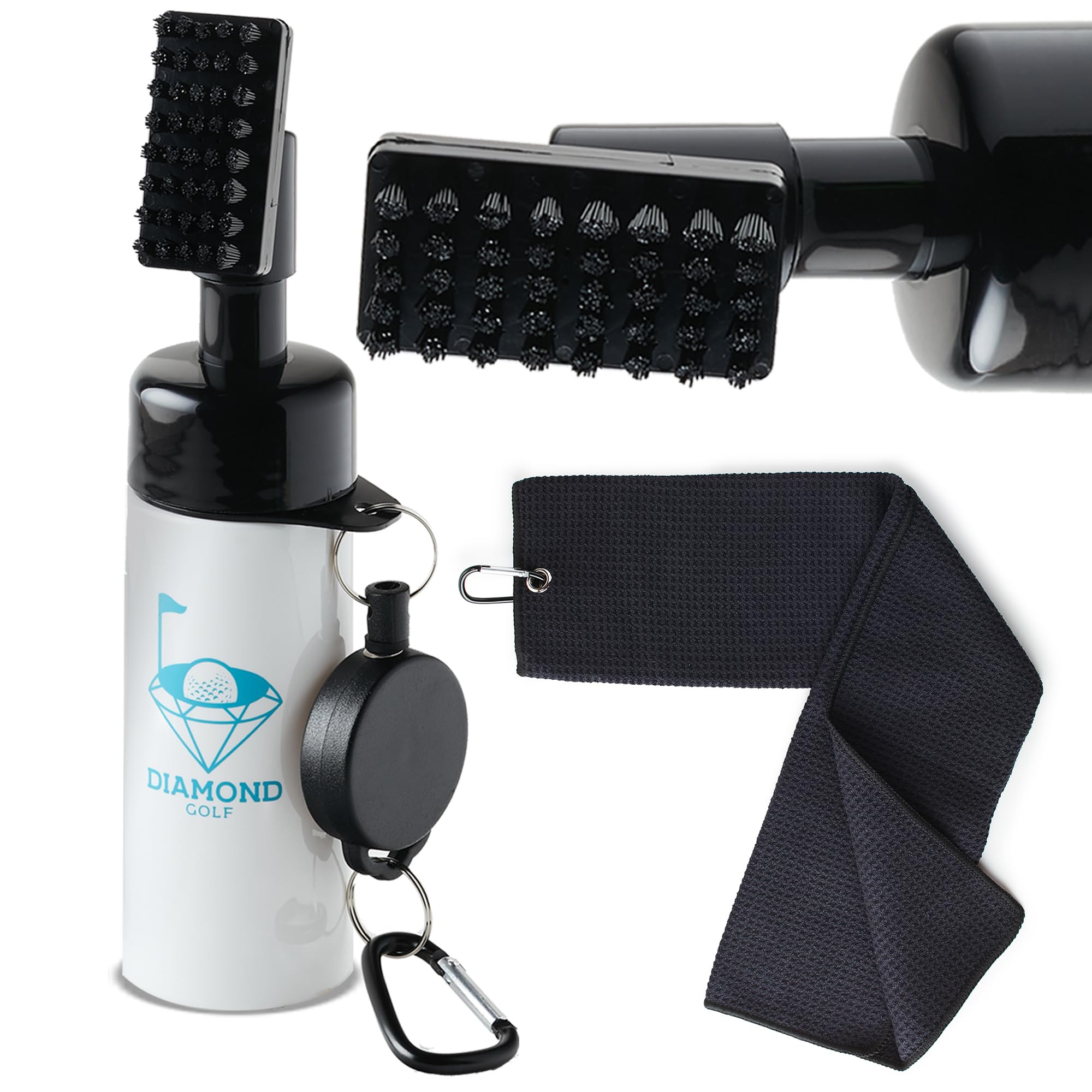 Golf Club Brush with Water - Premium Golf Brush and Towel Set - Golf Club Cleaner Brush, Groove Cleaner - Golf Iron Brush Tool Kit – Durable Golf