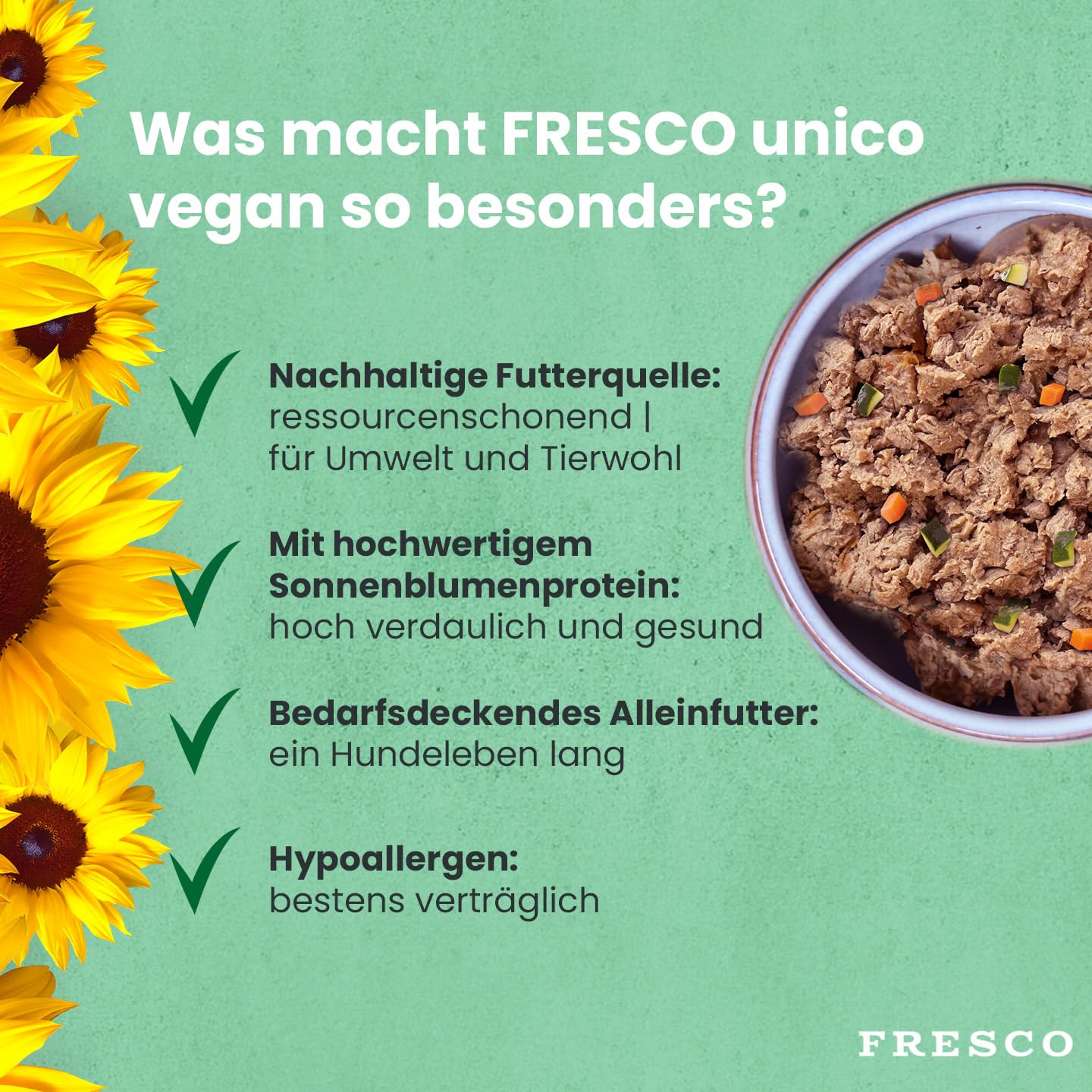 FRESCO Dog Unico Vegan Hundefutter Nass 6 x 400g | Hochverträglich & gesund