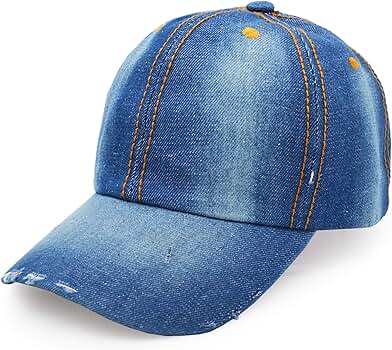 Denim Baseball Cap, Unisex Sport Hat Casual Women Men Sun