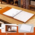 Ovesmusl Le cuir D Bague Binder convient 8.5"x11" Lettre size Paper, 2 1 cm EZD Reliures à anneaux 550 Feuilles, paillasson Couverture de papier organisateur de feuilles mobiles avec poches intérieures, arbre vert