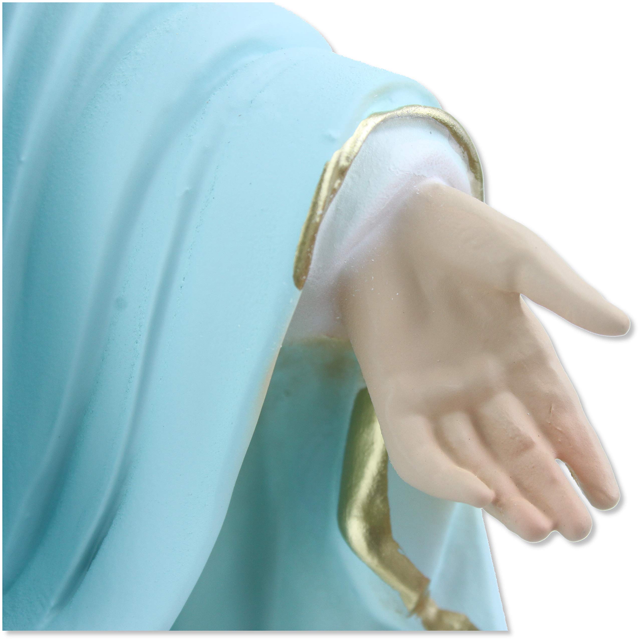 Proposte Religiose Statua della Madonna Immacolata o Miracolosa in Resina. Altezza cm 40. Dipinta a Mano.