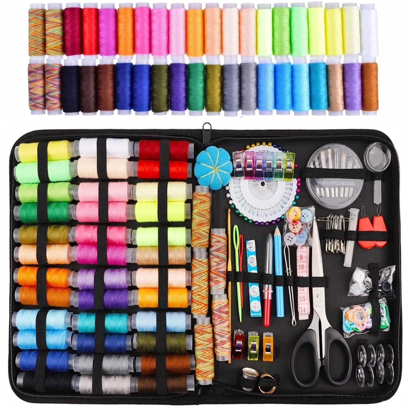Juego de caja costura multifuncional for bricolaje, portátil, for coser a mano, herramientas bordado, accesorios for el hogar Kit de costura de viaje(200Pcs)