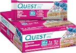 Quest Nutrition Barre de protéines de gâteau d'anniversaire, haute protéine, haute fibre, faible sucre, 20g Protéines, 1g Sucre, 12ct