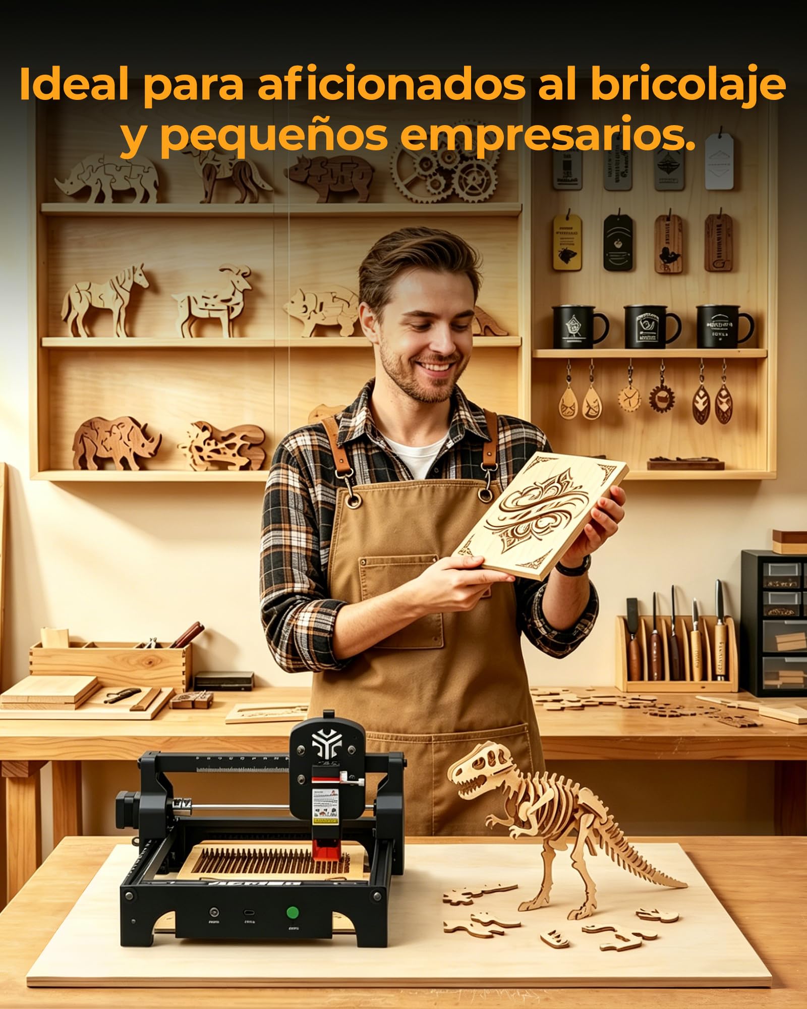 ACMER T1 6w MáQuina de Grabadora Laser, Mini Cortadora LáSer PortáTil, Laser Engraver de Alta PrecisióN de 0,01 Mm, áRea de Trabajo de 130 X 130 mm, Grabado LáSer para Madera, Cuero, Vidrio, Metal