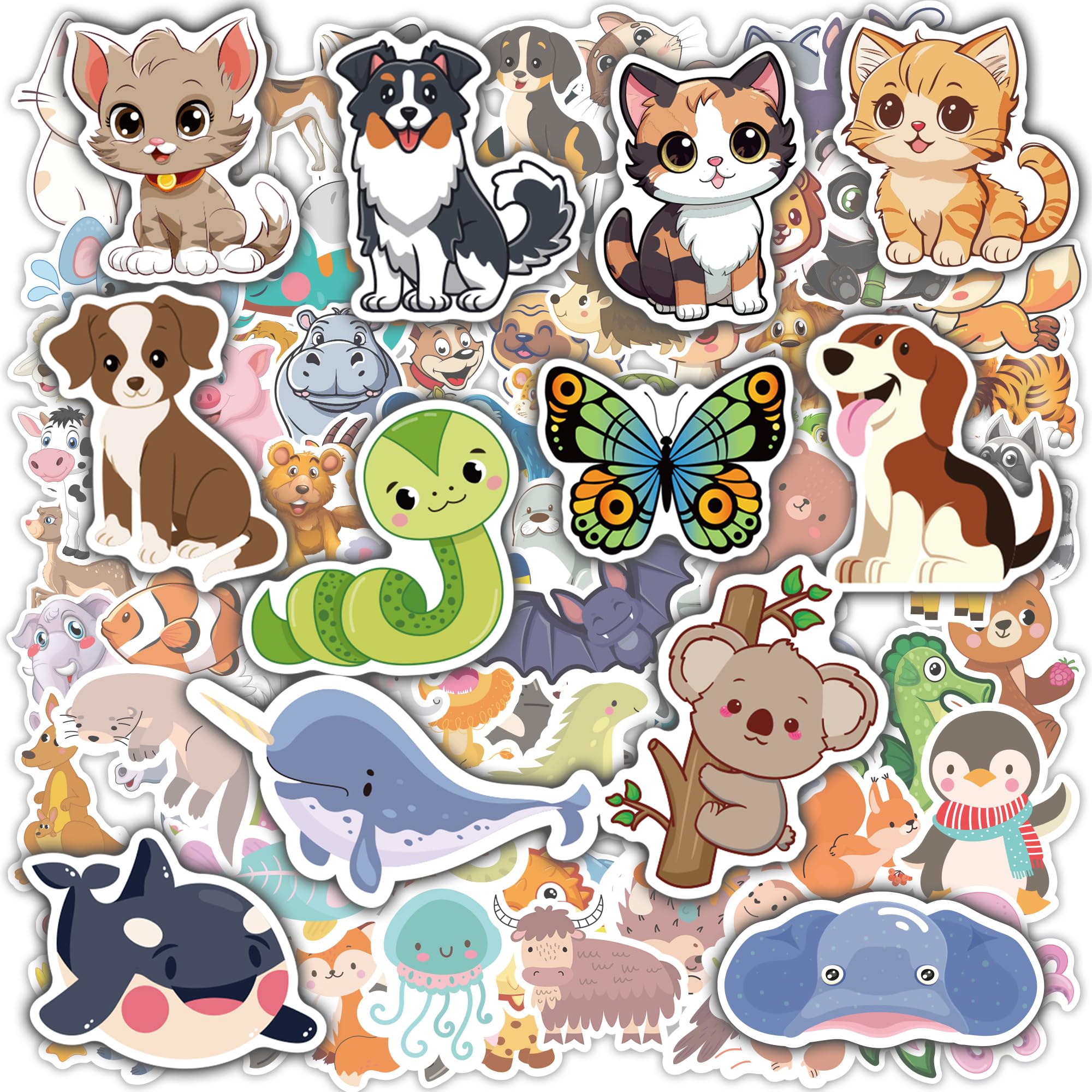 Stickers for Kids - 100 PCS Cute Animal Stickers Water Bottle Scrapbook Stickers Toys Games Crafts for Kids