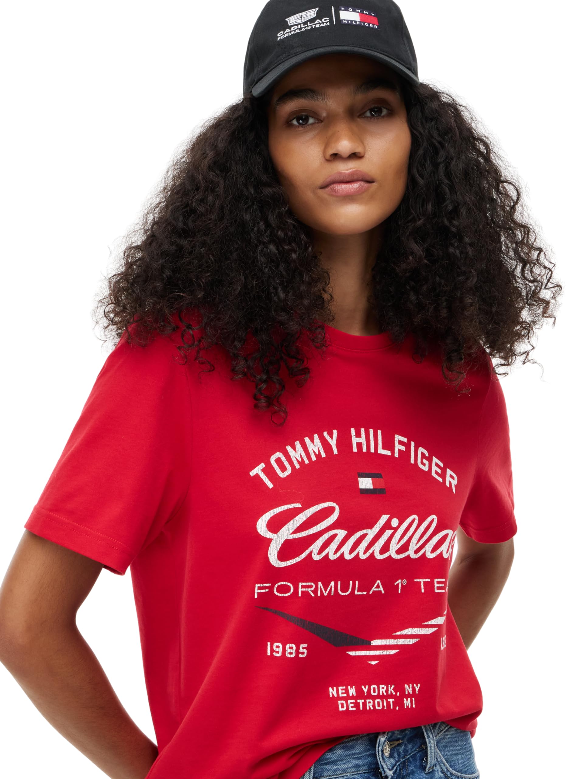 Tommy Hilfiger Unisex T-Shirt Kurzarm TH X Cadillac F1 Varsity Graphic aus Baumwolle