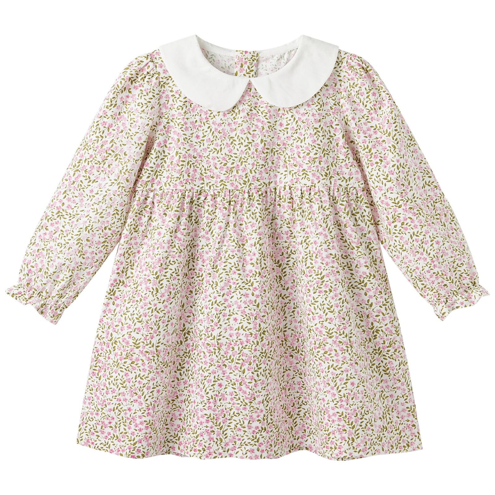 Baby Toddler Girl Dress Short and Long Sleeve Cotton Playwear Dresses 0-5T