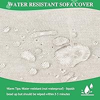 Vista 3 de Funda de sofá para sofá de 2 cojines, apta para mascotas, resistente al agua, antiarañazos, protector de muebles seccional en forma de L, funda