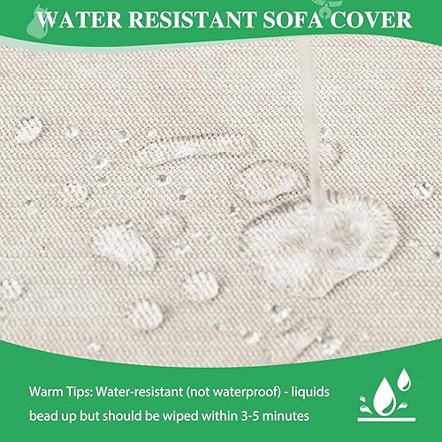 Miniatura 3 de Funda de sofá para sofá de 2 cojines, apta para mascotas, resistente al agua, antiarañazos, protector de muebles seccional en forma de L, funda