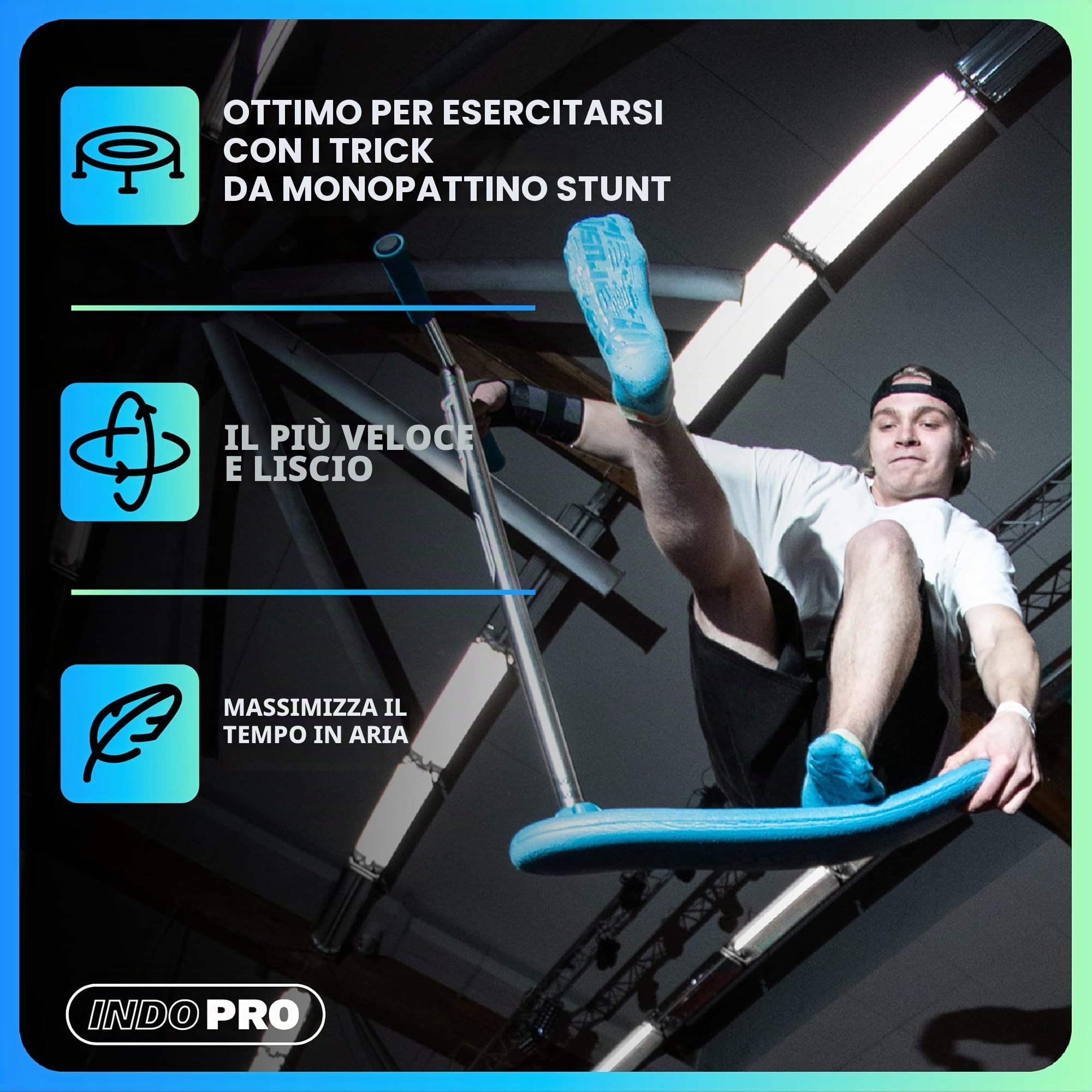 INDO PRO Trampolin Scooter Blue