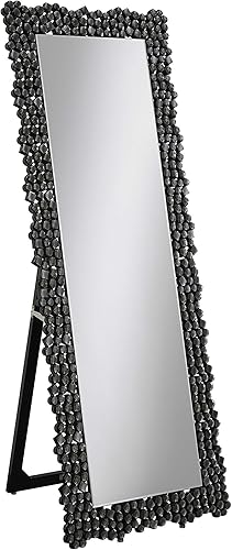 Coaster Furniture - Espejo de piso con marco texturizado Cheval color plateado gris ahumado 235 pulgadas de profundidad x 15 pulgadas de ancho x 63