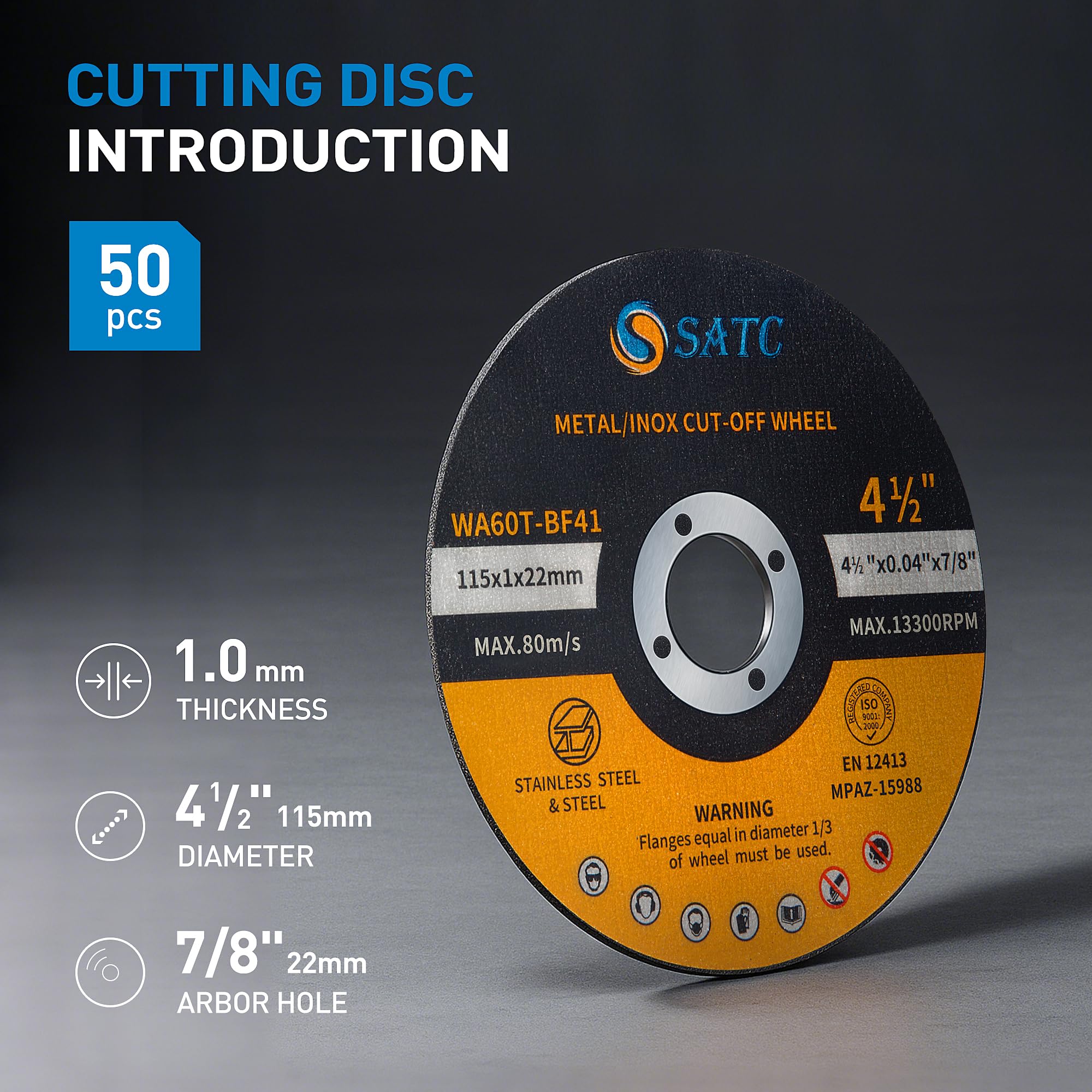 S SATC Cut-Off Wheels - 50 Pack for Metal & Stainless Steel -2