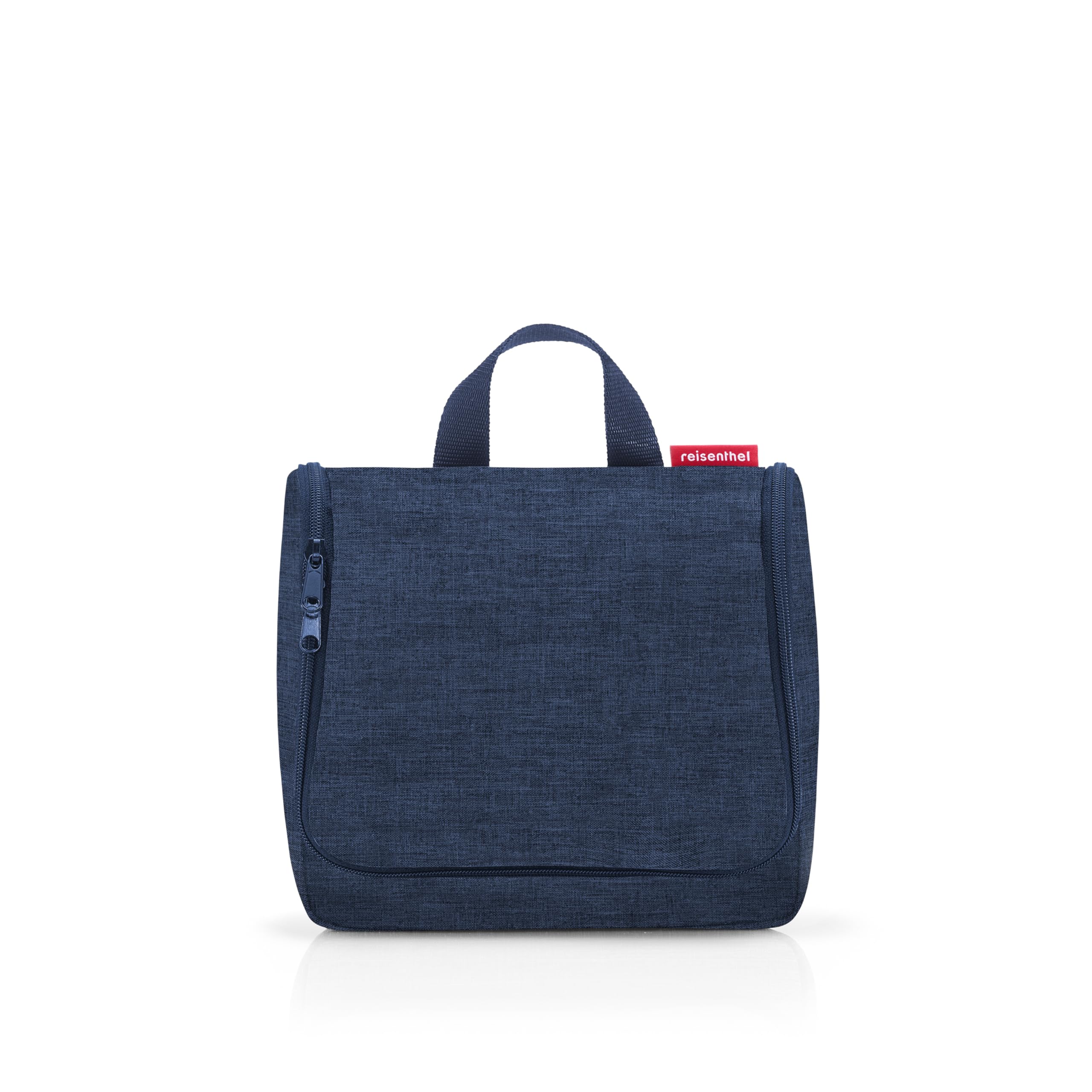 reisenthel Toiletbag Practical Toiletry Bag with Hook, Water-Repellent Material, Twist Navy, Standard Size, Modern