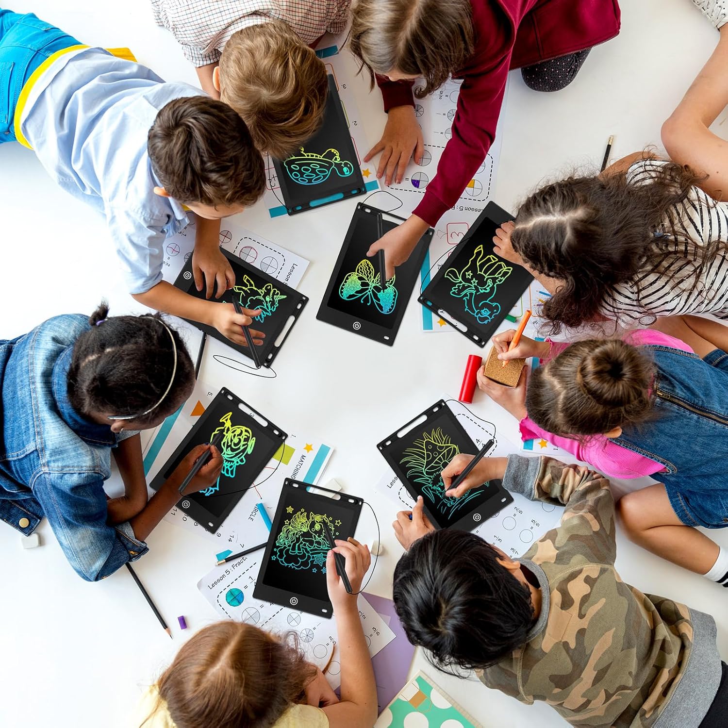 Epakh 16 PCS LCD Writing Tablet for Kids - 8.5 Inch Reusable Writing Board Drawing Doodle Pad Gift for Girl & Boy, Toddlers, Back to School, Birthday Party Favors(Black) - Image 6