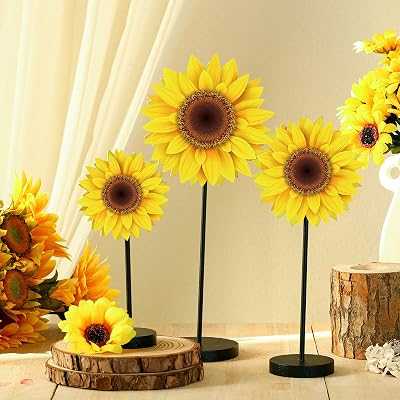 Maitys 3 PC Mesa de Primavera Decoración Verano Girasol Mesa de Madera Señal de Primavera Mantequilla Independiente Mesa para el Hogar Cocina Rústica Centerpiece Standing Tiered Tray Shelf Decoraciones(Classic Sunflower)