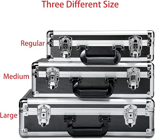 Miniatura 6 de HUL Caja de aluminio de dos tonos de 16 pulgadas con interior de espuma extraíble personalizable para instrumentos de prueba, cámaras, herramientas,