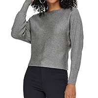 ONLY Female Maglione a Maglia Corto, Melange Grigio Medio