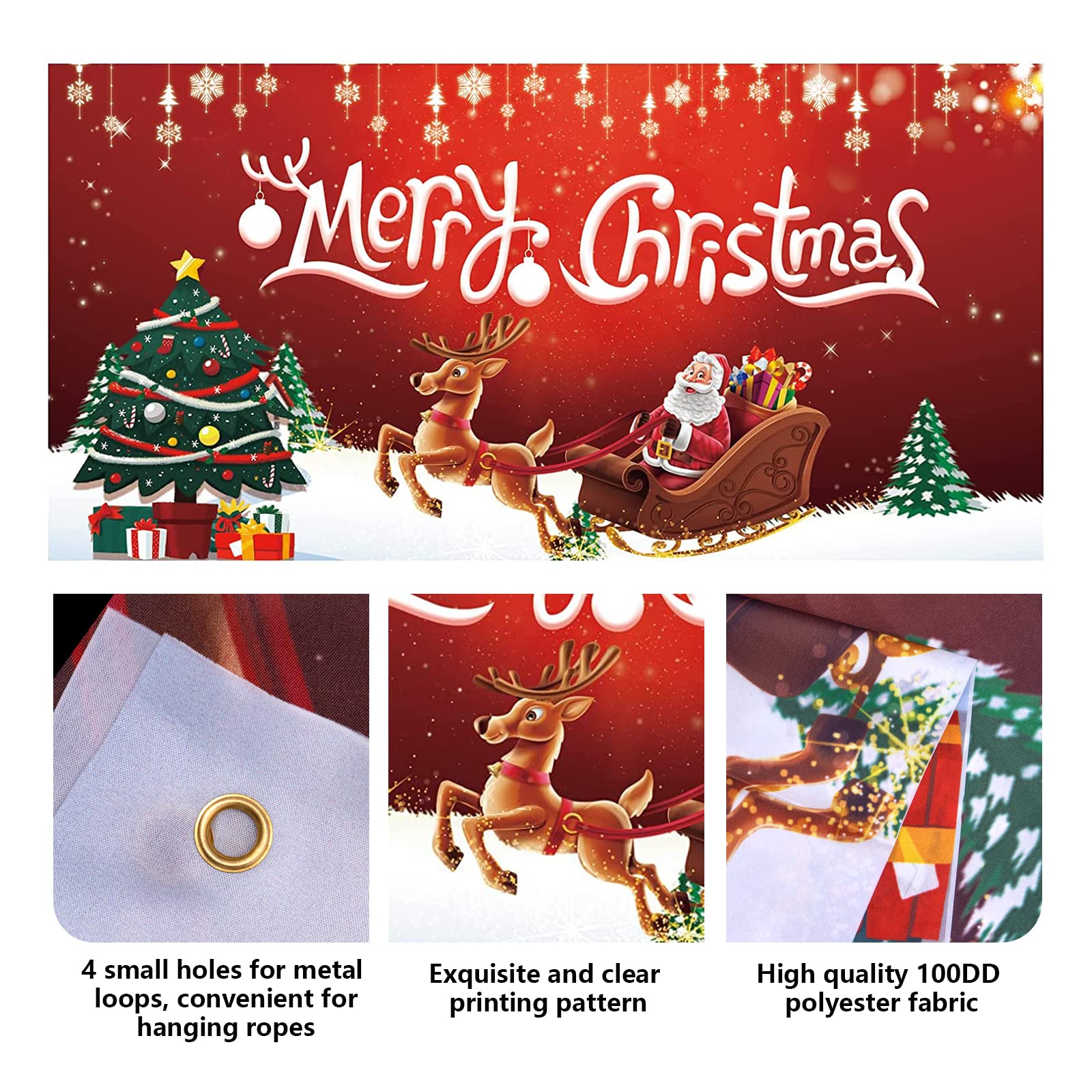 Banner Decorativo Natale KatchOn XtraLarge – 182x111 Cm, Tessuto, Con Fori In Rame, Sfondo Fotografico, Per Interni - 5