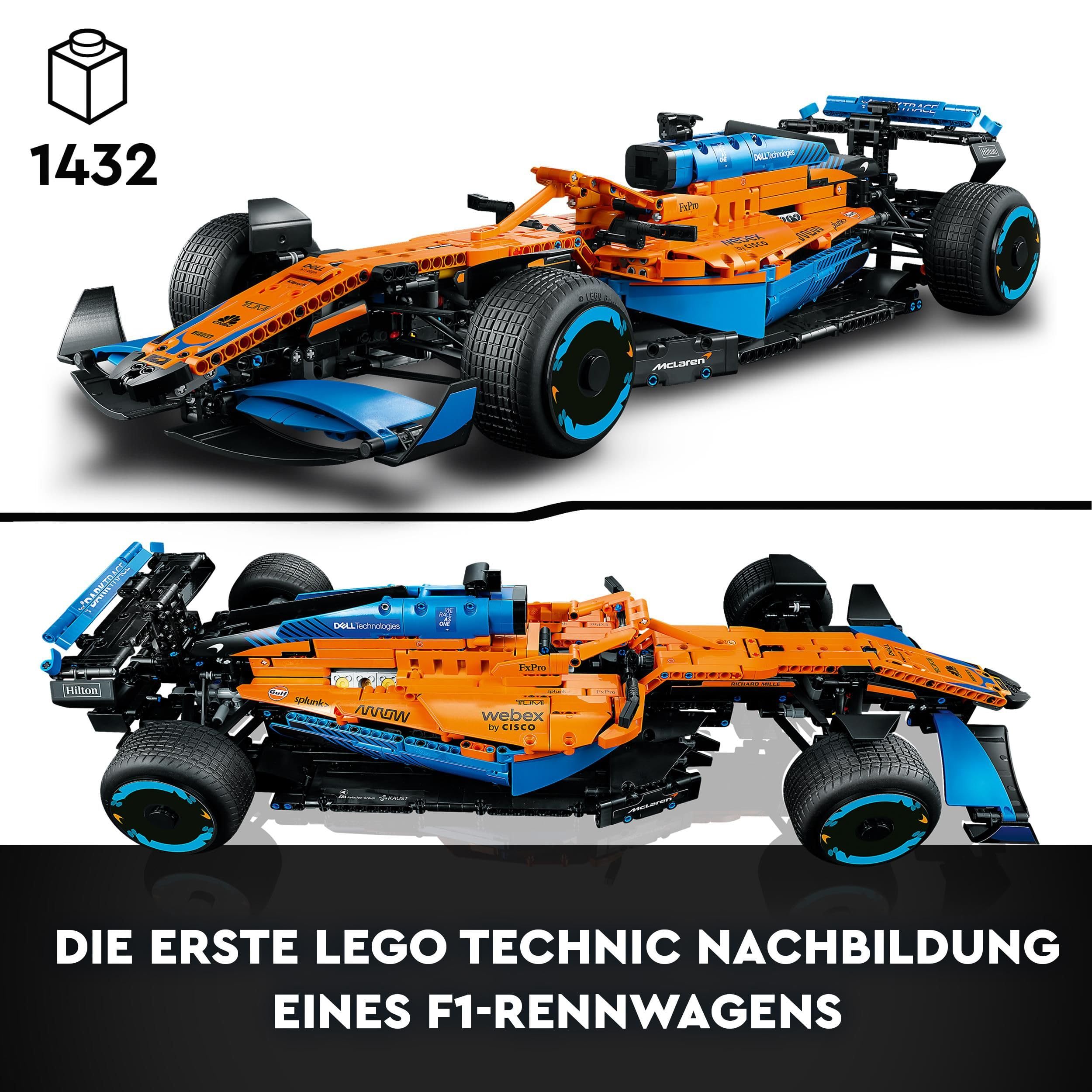 LEGO Technic McLaren Formel 1 Rennwagen - F1 Modellauto für Erwachsene mit V6-Motor und Lenkung - Geschenk für Fans von Motorsport & Sammler - 42141