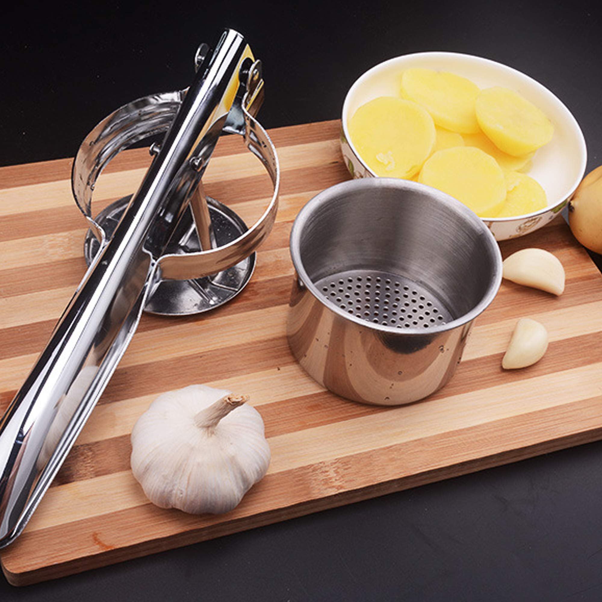 Trituradora De Patatas Con Buen Agarre, Exprimidor Profesional De Patatas De Acero Inoxidable Exprimidor De Frutas