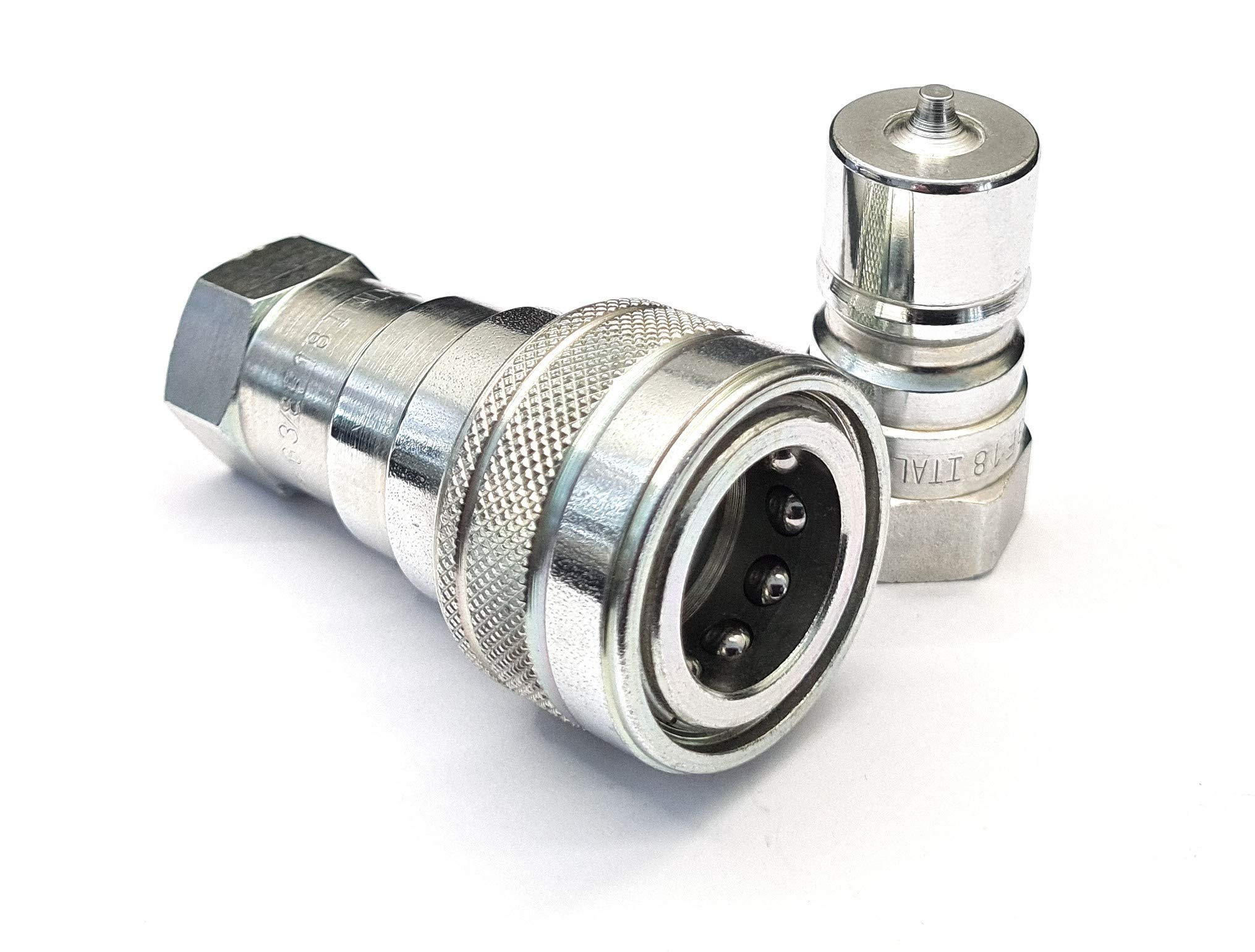 Hydraulic ISO B Male & Female Set 3/8" BSP Quick Release Couplings – Hydraulic Quick Connect Fittings, ISO 7241-B, BSP Thread Connectors for Industrial & Agricultural Equipment