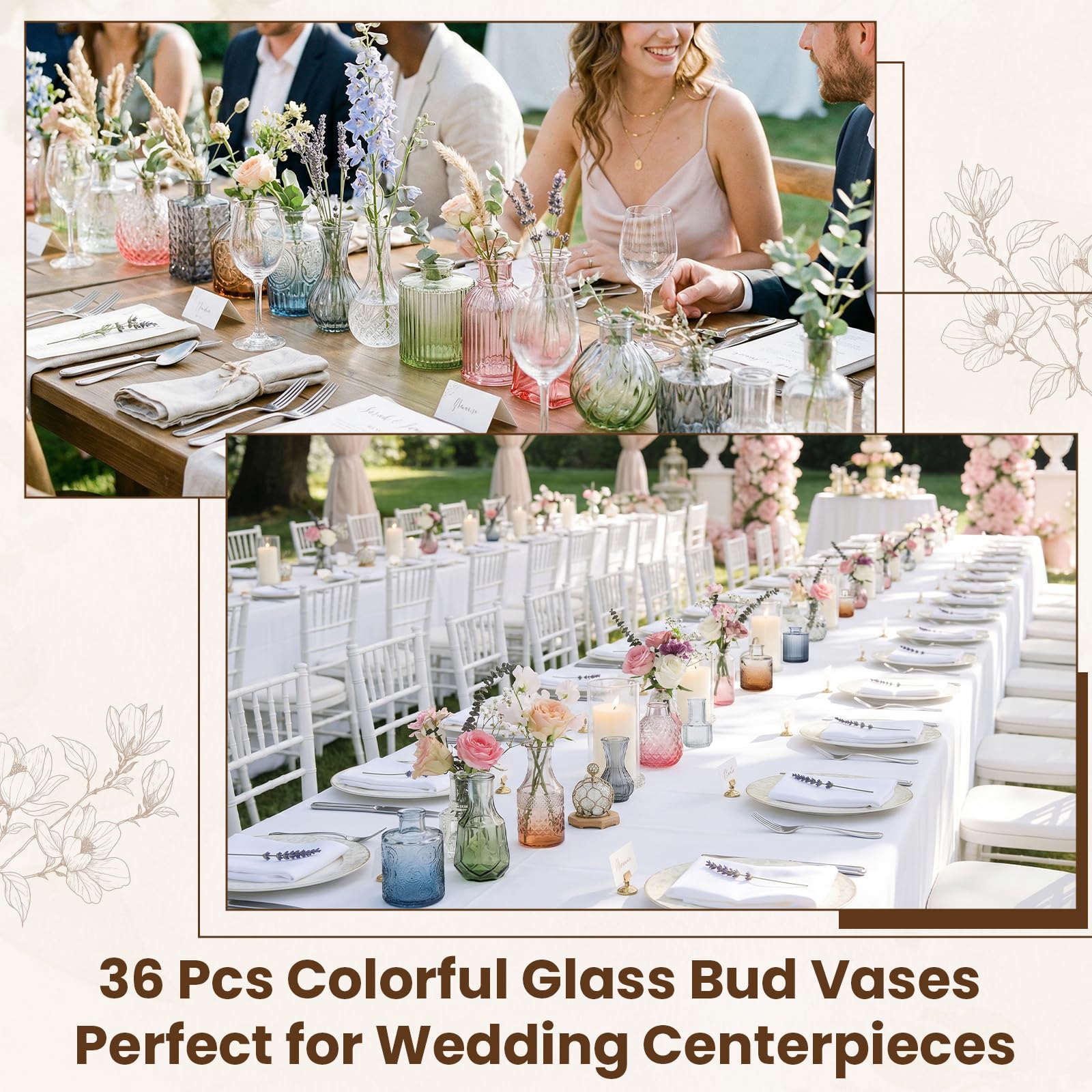36 Glass Bud Vases - Colorful Gradient Set -2 36 Glass Bud Vases - Colorful Gradient Set -2