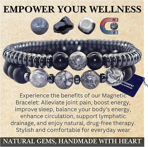 Miniatura 2 de Regalos para mujeres, regalos para mujeres, pulsera magnética para artritis, terapia de joyería saludable para dormir, pulsera de hematita, joyería