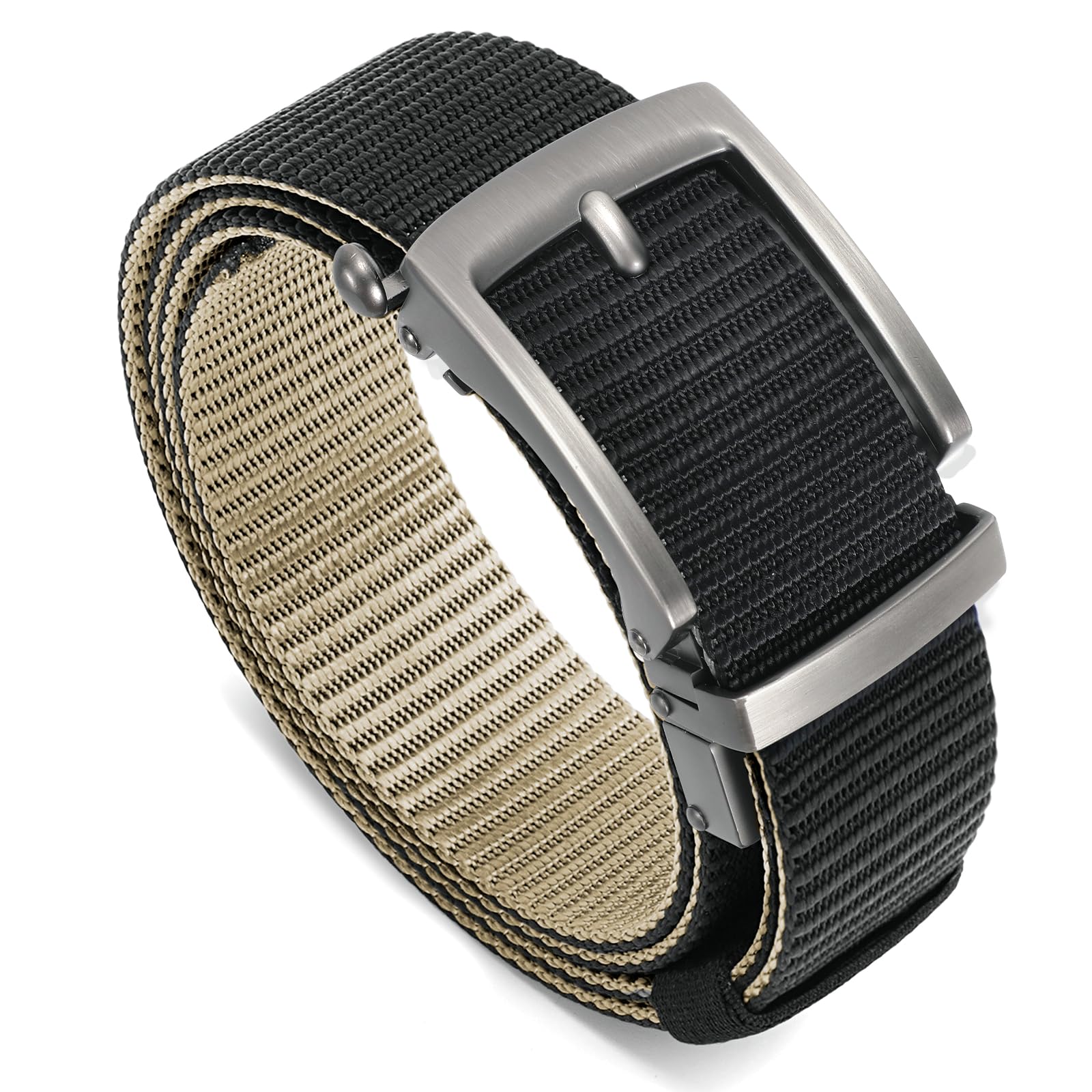 BELTROAD Mens Quick Release Ratchet Belts, Two-in-One Reversible Nylon Belt For Mens Casual & Sports Dress