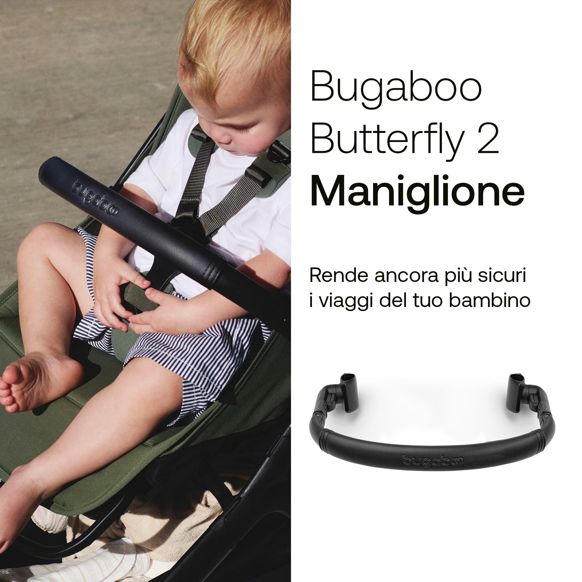 Bugaboo Butterfly 2 Passeggino da Viaggio – Sistemi Modulari con Maniglione e Parapioggia – Leggero, Piegabile con Una Mano, Seduta Reclinabile, Da 6 Mesi a 4 Anni – Heritage Black