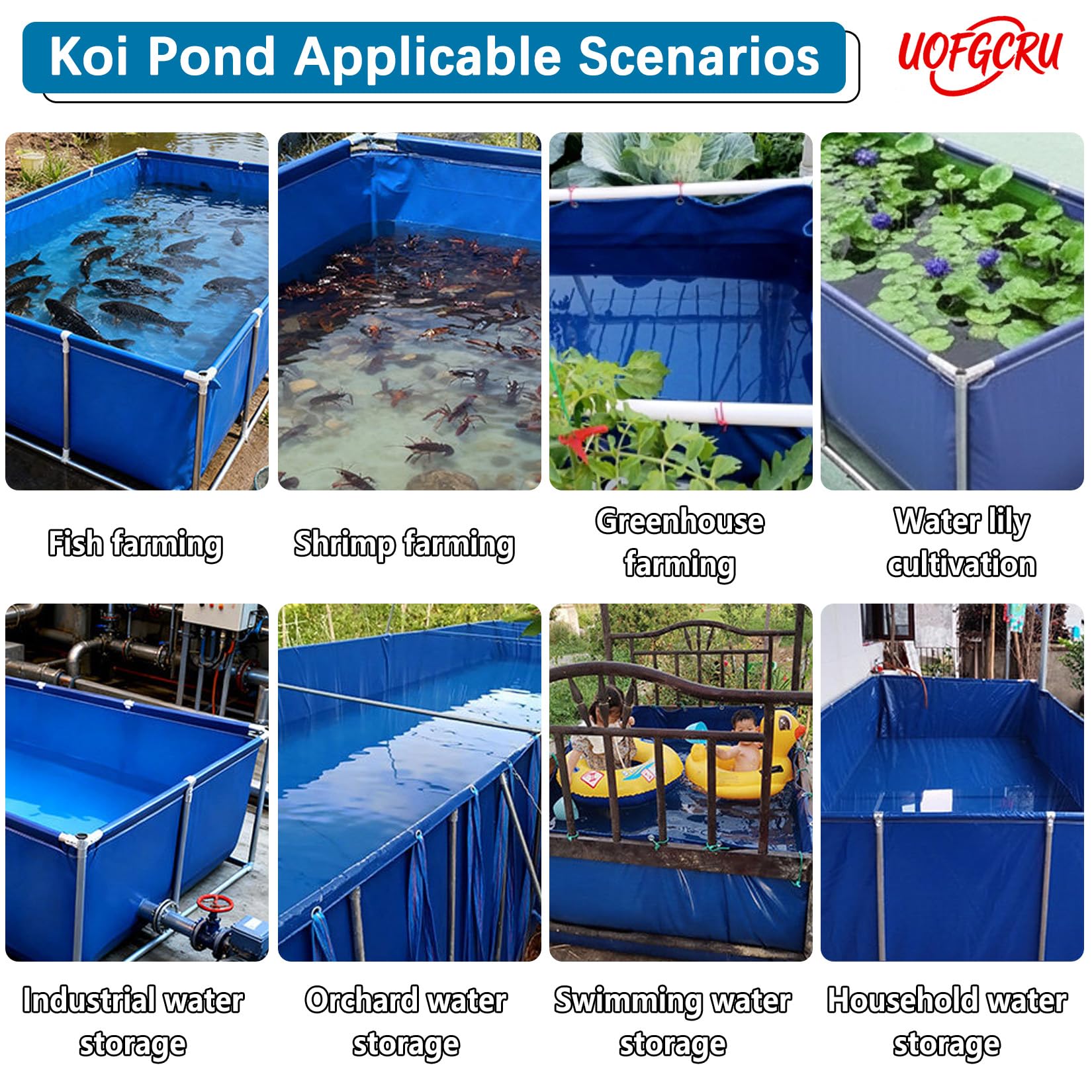 Fischteich im Freien Garten Aquarium Zuchtbecken Teich Segeltuch Rahmen mit Ablassventil Wasserspeicherung Hydroponische Pflanzen Grau 2×2×0.9m