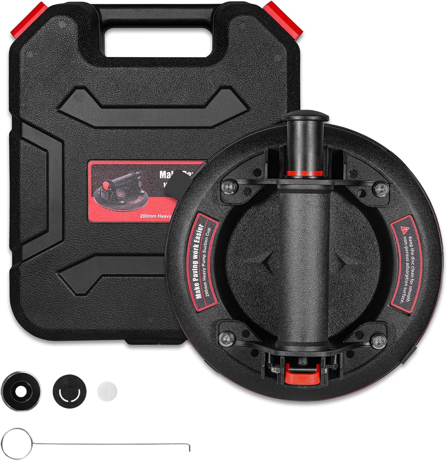 Glass Suction Cups,8"Heavy Duty Suction Cups 662 lbs Load Capacity Powerful Industrial with Pressure Gauge for Lifting Large Glass Tile Granite,Includes Carrying Case(2pack) Brand: TIJUNIK