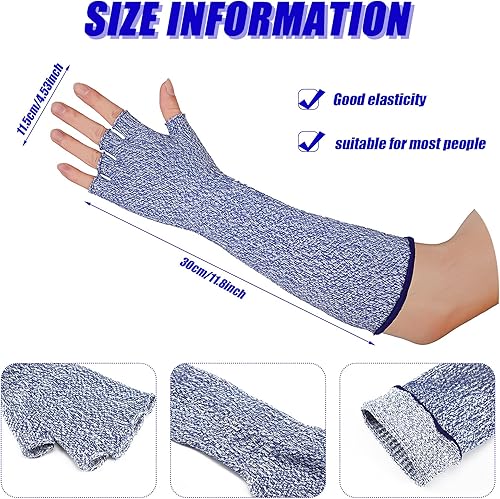 Miniatura 2 de JenPen 3 pares de fundas protectoras para antebrazo con dedos resistentes a los cortes, protección de brazo nivel 5, protección de brazo de piel fina