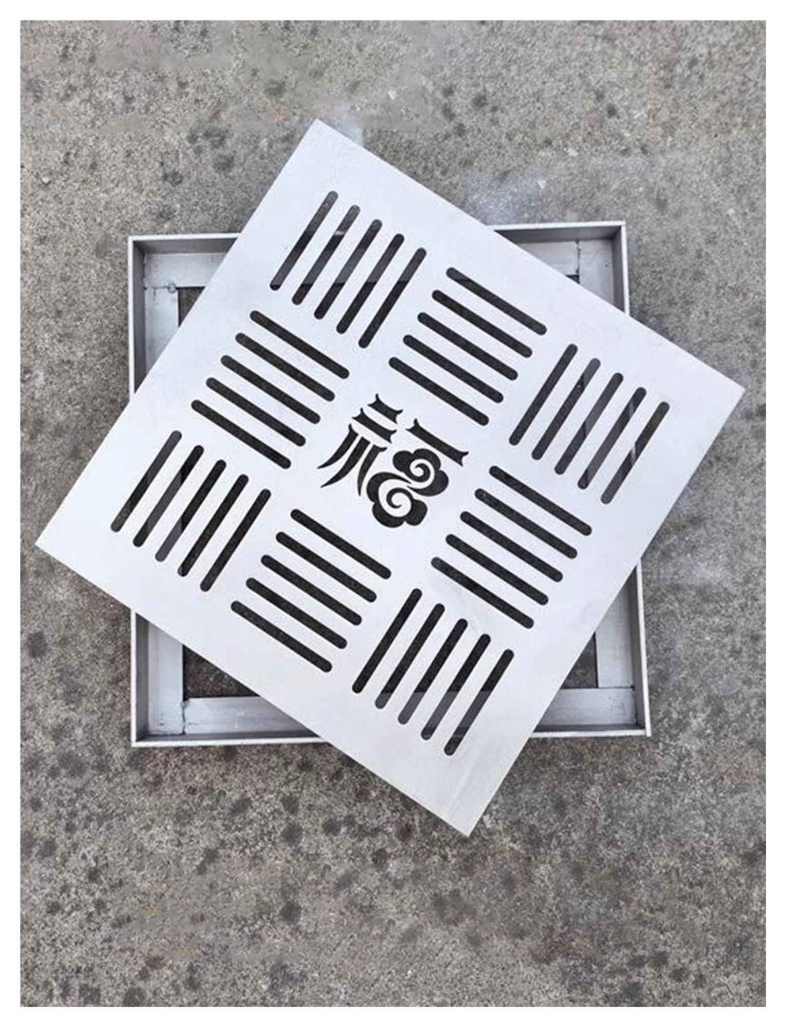 OWOHYG Drainage Grate With Frame For Rainwater And Sewer Systems,Steel Construction To Block Debris.60x60cm/23.6x23.6in
