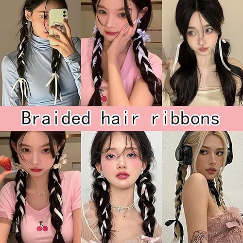 Miniatura 10 de Slevaty 12 lazos para el cabello para mujer, cinta para el pelo con cola larga, pinzas para el cabello para mujeres y niñas, pasadores para el