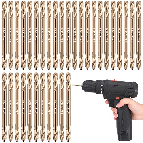 Lounsweer Brocas de cobalto de doble extremo para acero endurecido, madera, plástico, metal de alta velocidad, broca de acero inoxidable (18