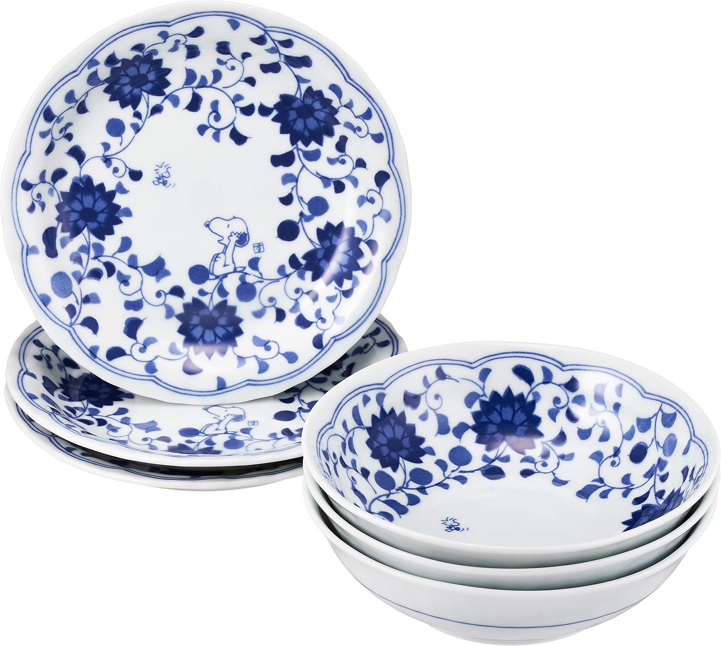 金正陶器(Kaneshotouki) Sunupii 630743 Indigo Arabesque Dish Pot, Set of 3, Set of 6, Comes in a Presentation Box