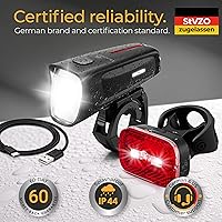 Vista 6 de Luces de bicicleta de 100 Lux - Batería de 2000 mAh - con reflector y luz de freno - USB-C recargable y a prueba de salpicaduras - Luces