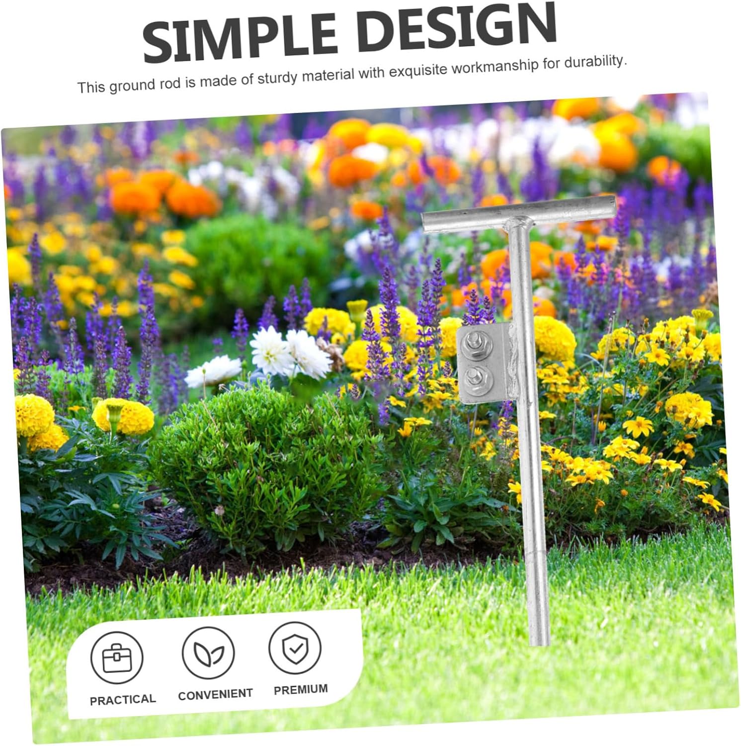 Portable Ground Rod Metal Grounding Stake Smooth Surface Conical Base for Soil Integration Quick Discharge Suitable for Outdoor Fencing Safety