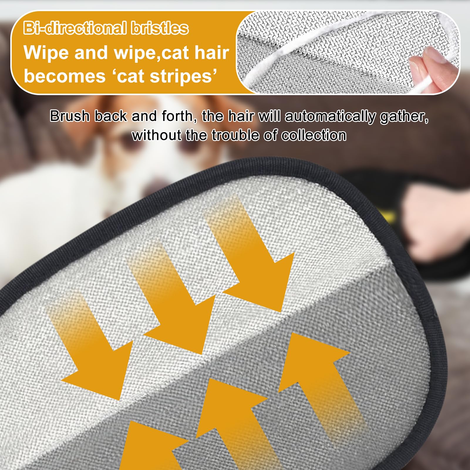 2Pcs Gant De Toilettage Double Face Pour Animaux De Compagnie, Pet Hair