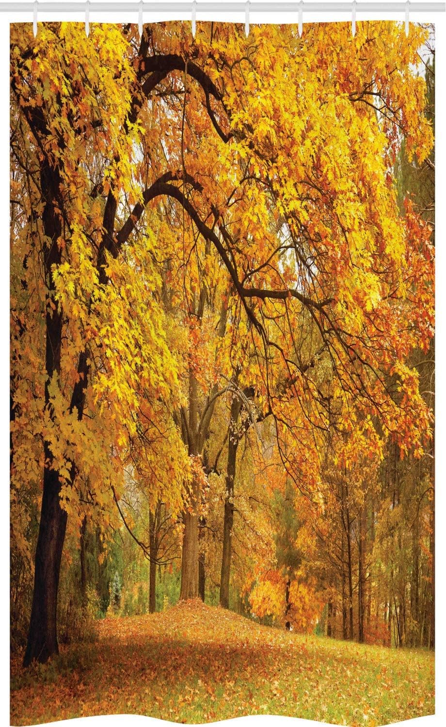 Woodland Shower Curtain Autumn Jungle Shower Curtains Mould Proof Resistant, 3D Shower Curtain 180 x 200 cm Decorative Bathroom Curtains Waterproof Fabric with 12 Hooks F309