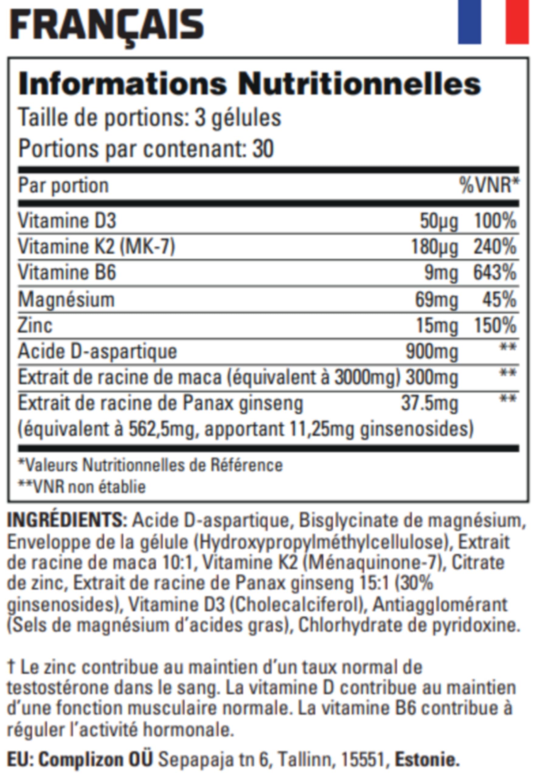 Booster de Testostérone pour Homme – ULTRA ANABOLIC, Formule Renforcée pour la Testostérone, la Musculation, l’Énergie & la Libido – Complément Végan au Magnésium et Zinc, 90 Gélules